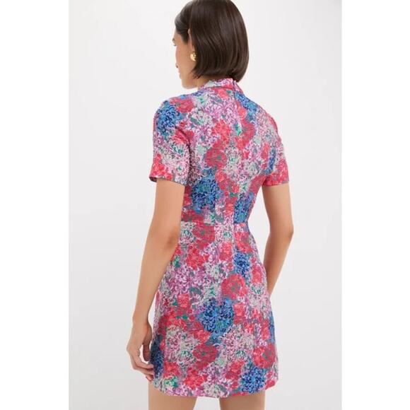 SALONI Florentina Sea Draped Mini Dress Size 2 - NWT - Picture 2 of 5